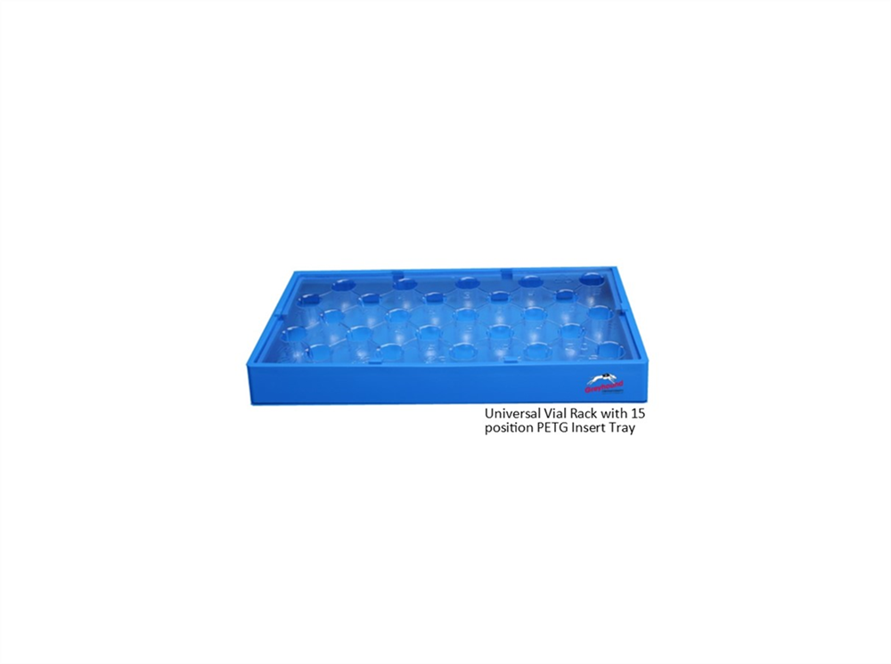 Picture of 25 Position PETG Insert Tray for Universal Vial Rack, to hold 8mm Vials
